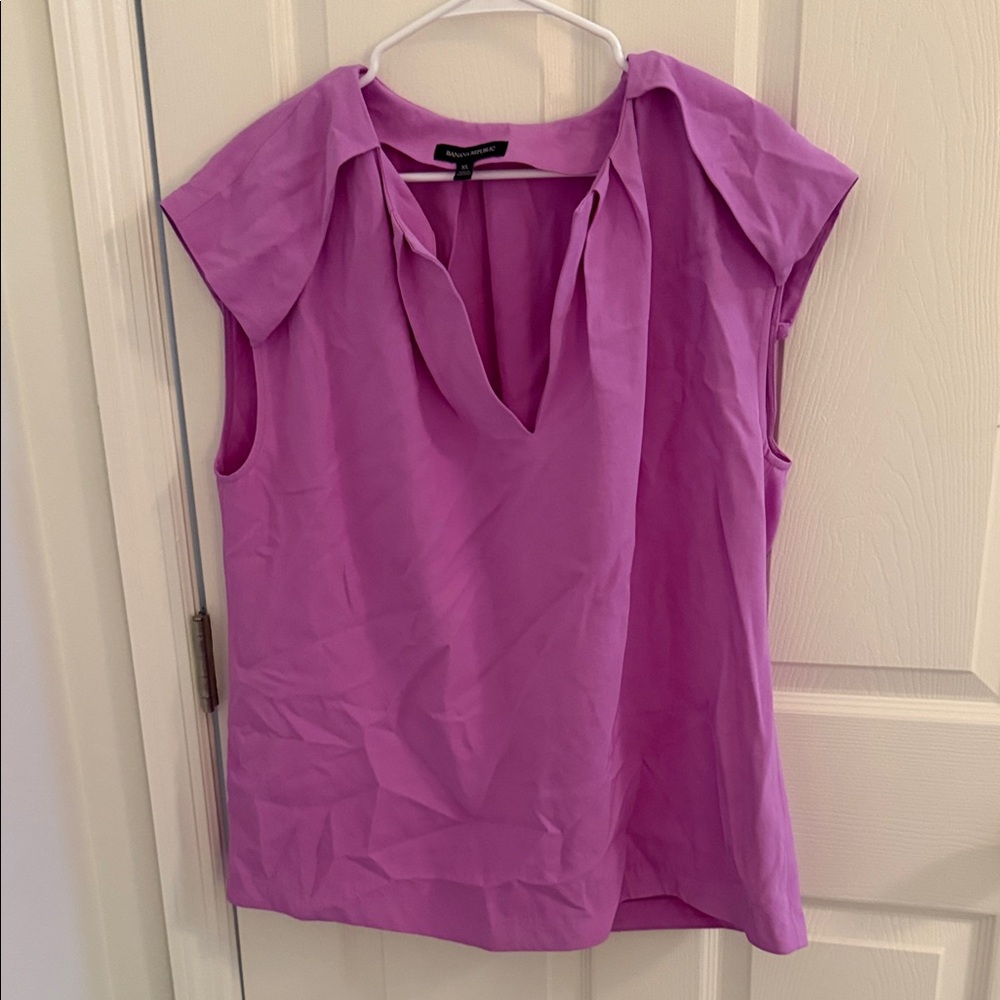 Banana Republic Tulip Sleeved Purple Blouse